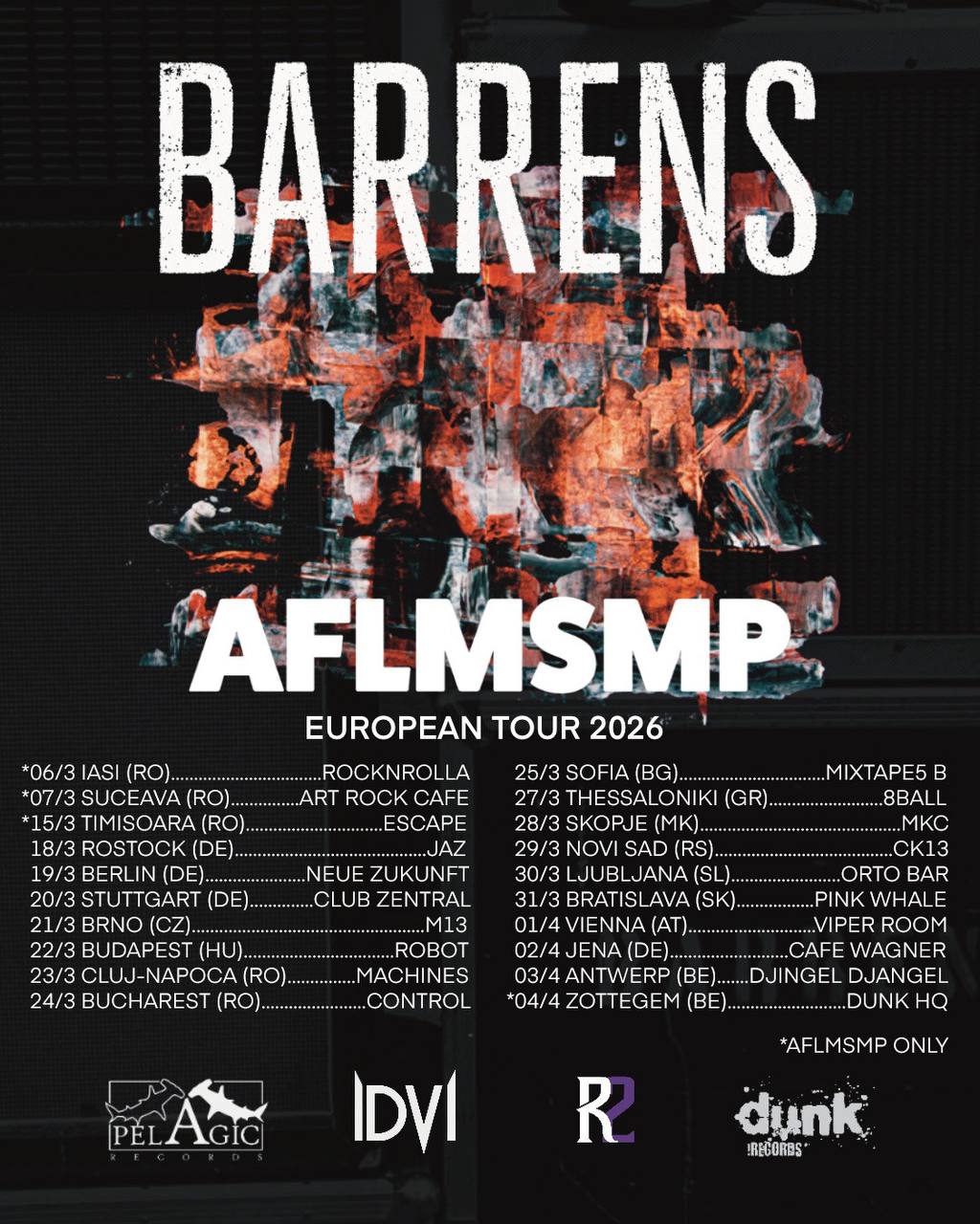 BARRENS – AFLMSMP European Tour 2026